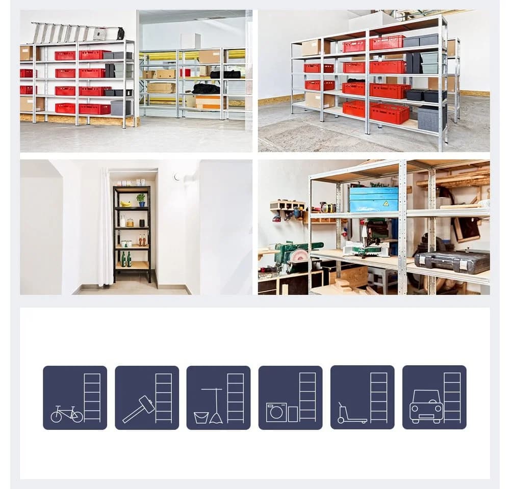 shelfplaza Schwerlastregal HOME 180x30x60cm blau 6 Böden Steckregal - Bild 4