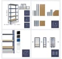 shelfplaza Schwerlastregal HOME 180x30x60cm blau 6 Böden Steckregal Bild 5
