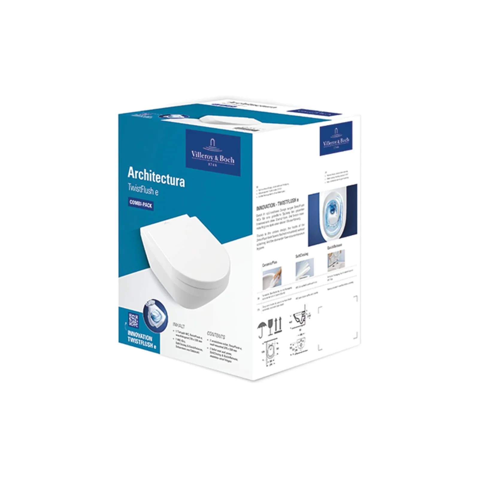 Villeroy & Boch Combi-Pack Wand-Tiefspül-WC Architectura Oval Weiß