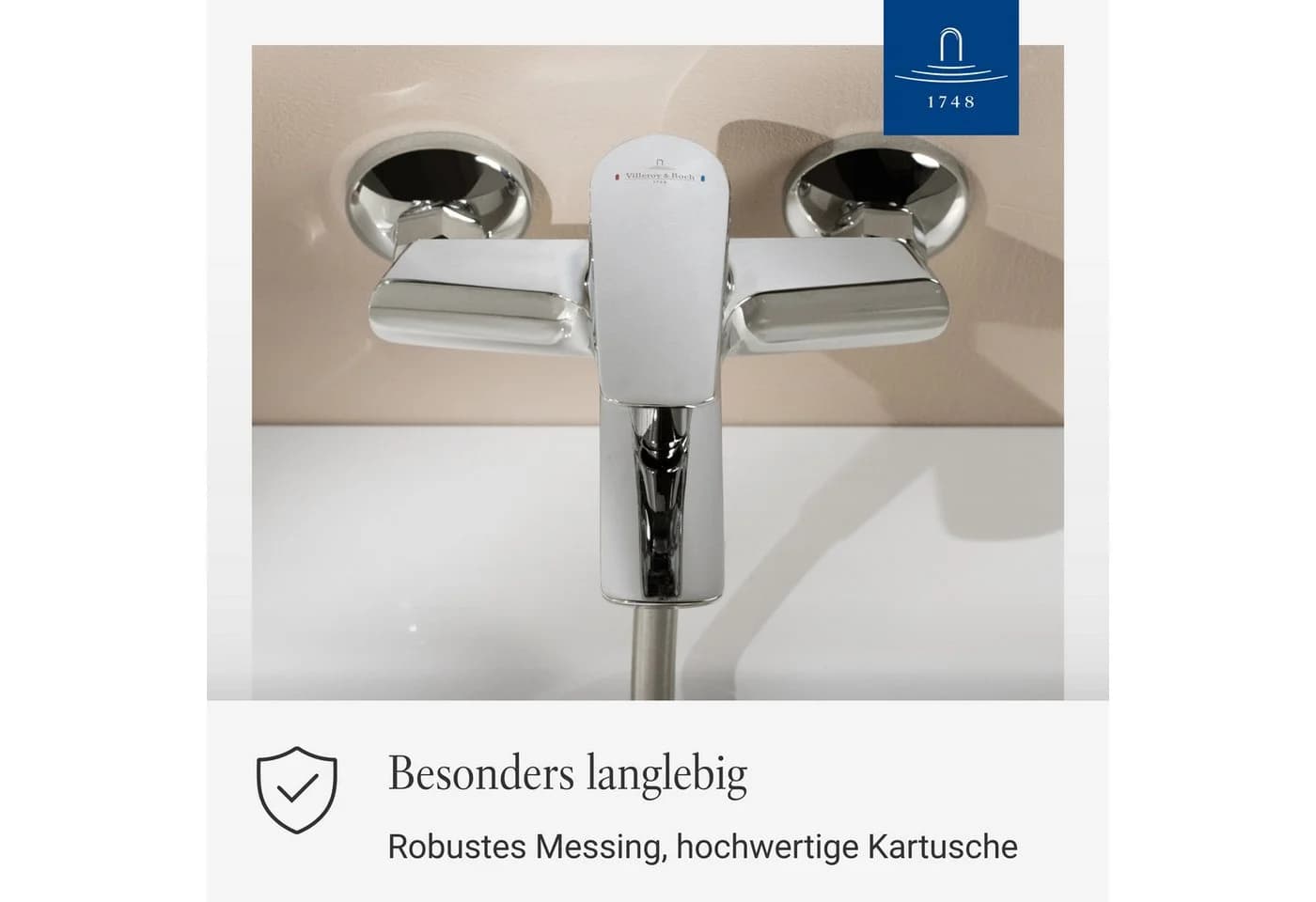 Villeroy & Boch Oasis Aufputz Wasserhahn Badewanne mit Rückflussschutz und Umstellfunktion