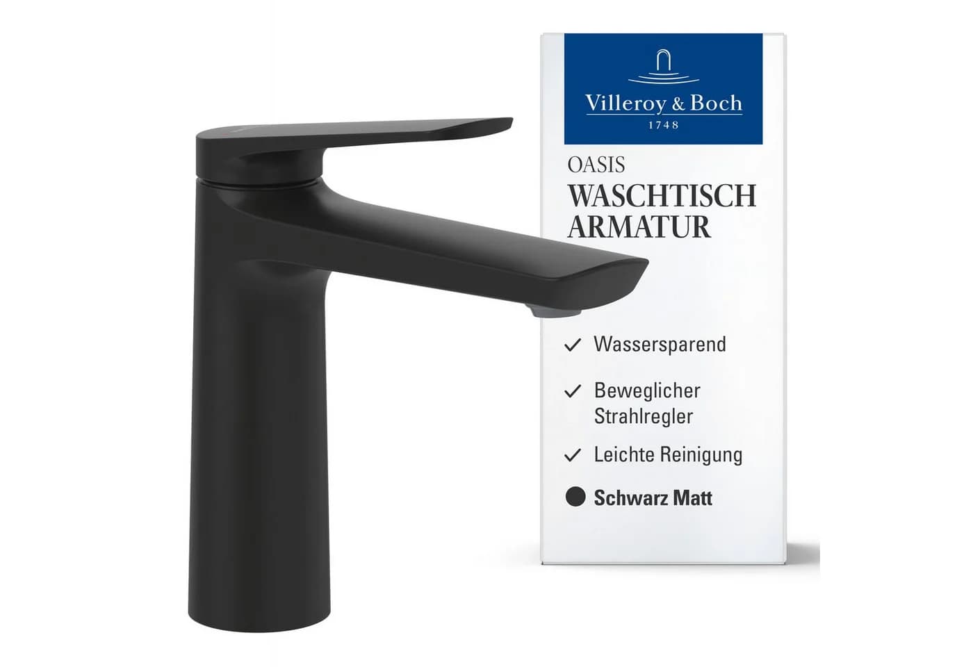 Villeroy & Boch Waschtischarmatur Oasis Matt Schwarz mit Keramikkartusche - Bild 2