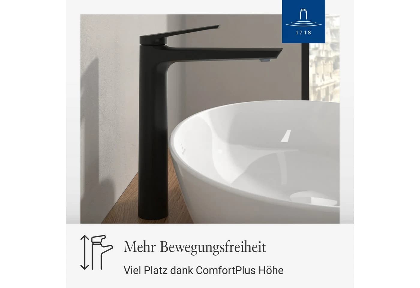Villeroy & Boch Oasis Waschtischarmatur Matt Schwarz mit Keramikkartusche