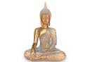 Kamelio Buddha Figur sitzend 30cm Gold Weiß Polyresin Bild 2