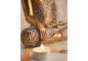 Kamelio Buddha Figur sitzend 30cm Gold Weiß Polyresin Bild 3