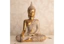 Kamelio Buddha Figur sitzend 30cm Gold Weiß Polyresin Bild 4