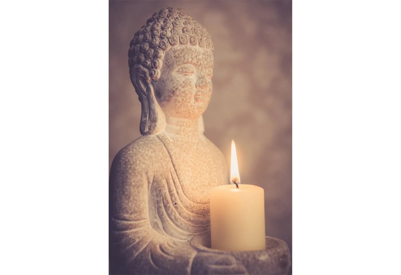 Kamelio Buddhafigur Stein 30cm sitzend mit Teelichthalter - Bild 4