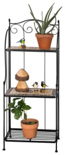 Kamelio Pflanzentreppe Mosaikregal Braun/Beige/Schwarz Metall Bild 1