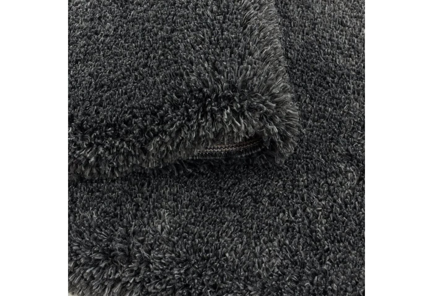 SIMPEX24 Teppich Unicolor Grau Rund Shaggy Modern - Bild 3