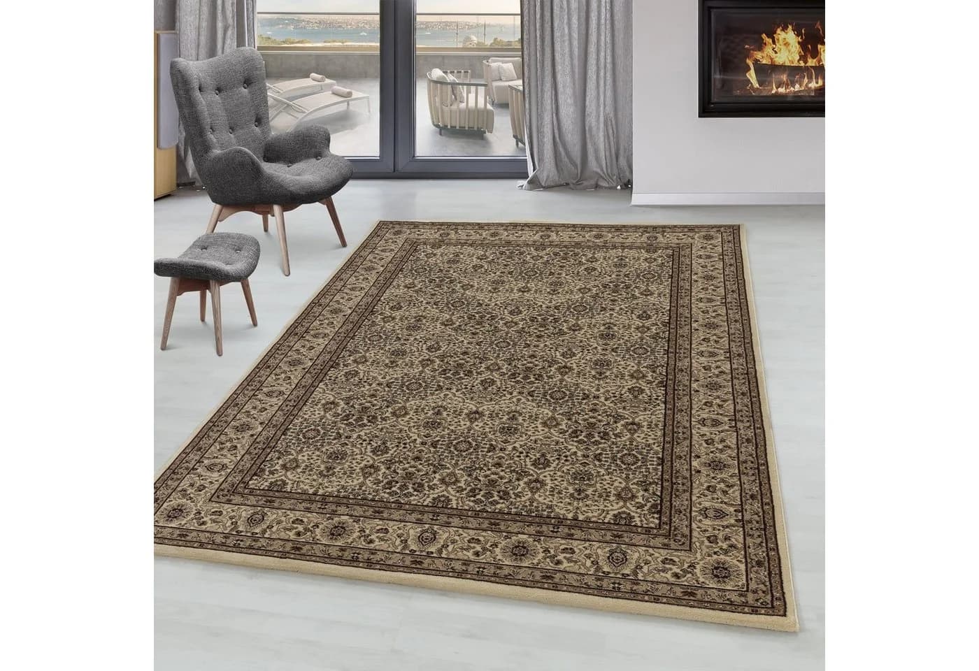 SIMPEX24 Orientteppich Orientalisch Design Kurzflor Läufer Beige-Braun - Bild 2