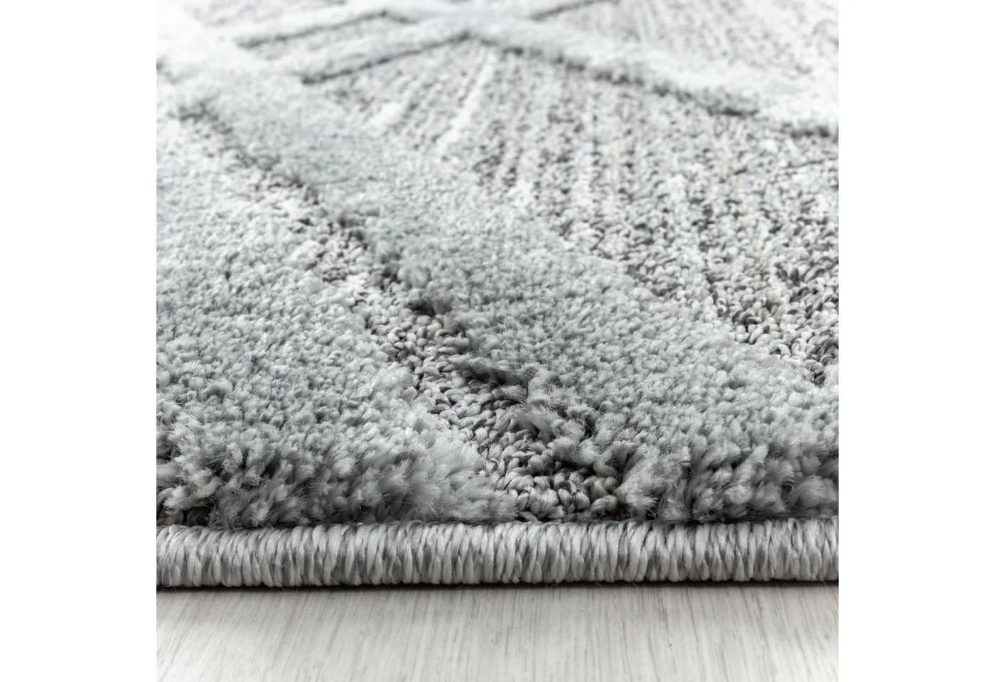 SIMPEX24 Teppich Boho Design Grau Hochflor 3D Optik - Bild 4