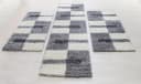 SIMPEX24 Hochflor-Bettumrandung 3-tlg. Grau Karo Polypropylen Bild 2