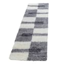 SIMPEX24 Hochflor-Bettumrandung 3-tlg. Grau Karo Polypropylen Bild 3