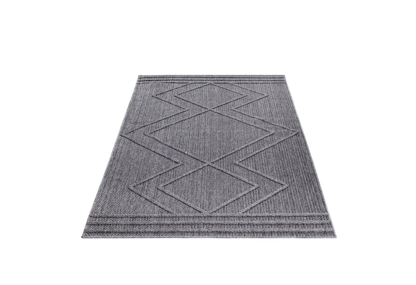 SIMPEX24 Outdoorteppich Boho Grau Läufer Indoor Outdoor