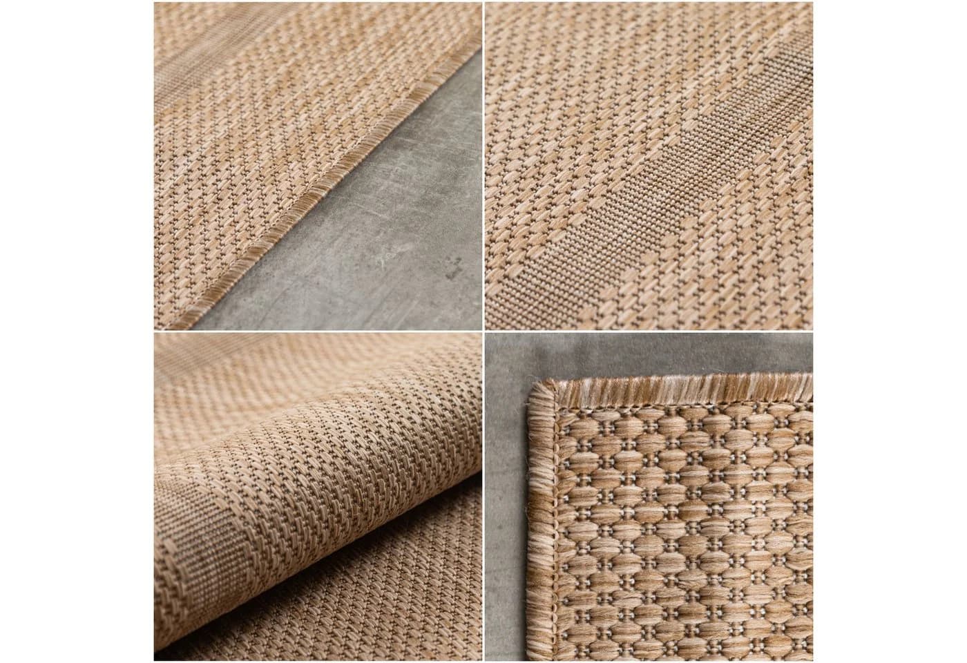 SIMPEX24 Outdoorteppich Unicolor Beige Rund