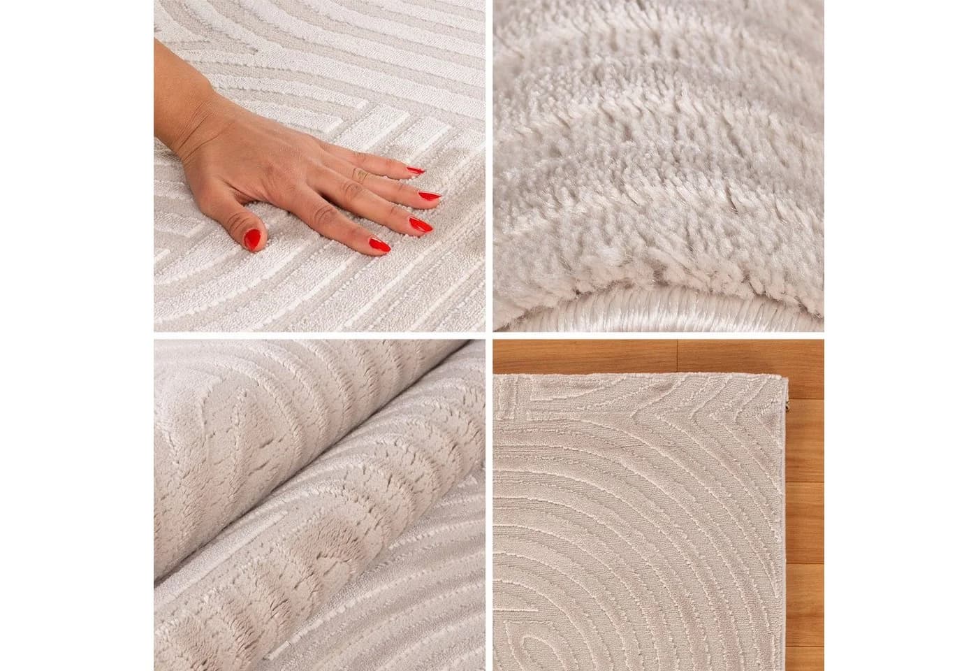 SIMPEX24 Designteppich Skandinavisches Boho Design Beige