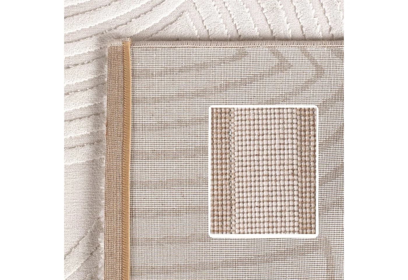 SIMPEX24 Bettumrandung 3-tlg. Skandinavisches Boho Design Kurzflor Creme - Bild 5