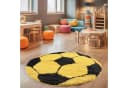 SIMPEX24 Kinder-Teppich Fußball Design Gelb Hochflorig Bild 2