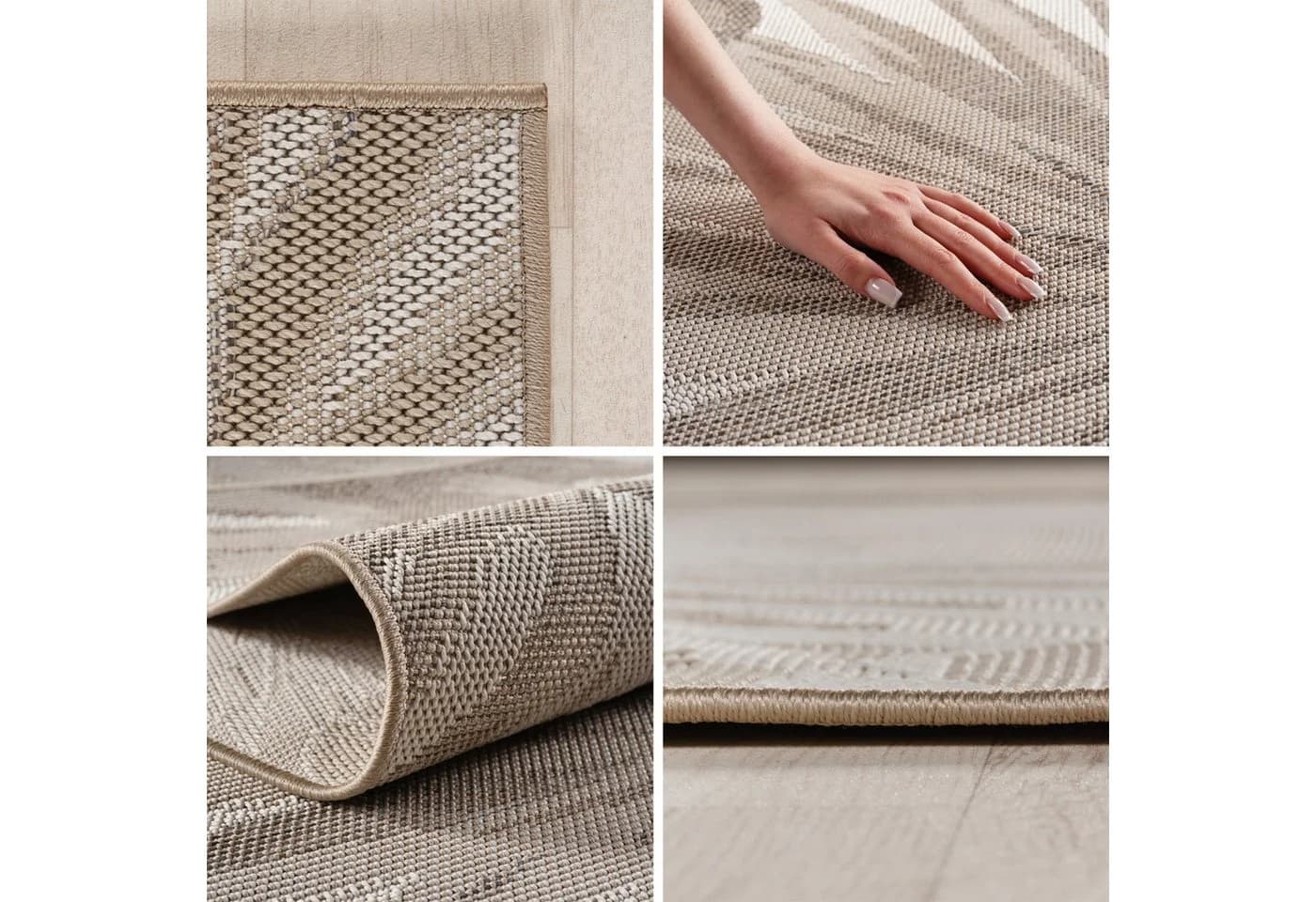 SIMPEX24 Outdoorteppich Boho Design Beige Wetterfest