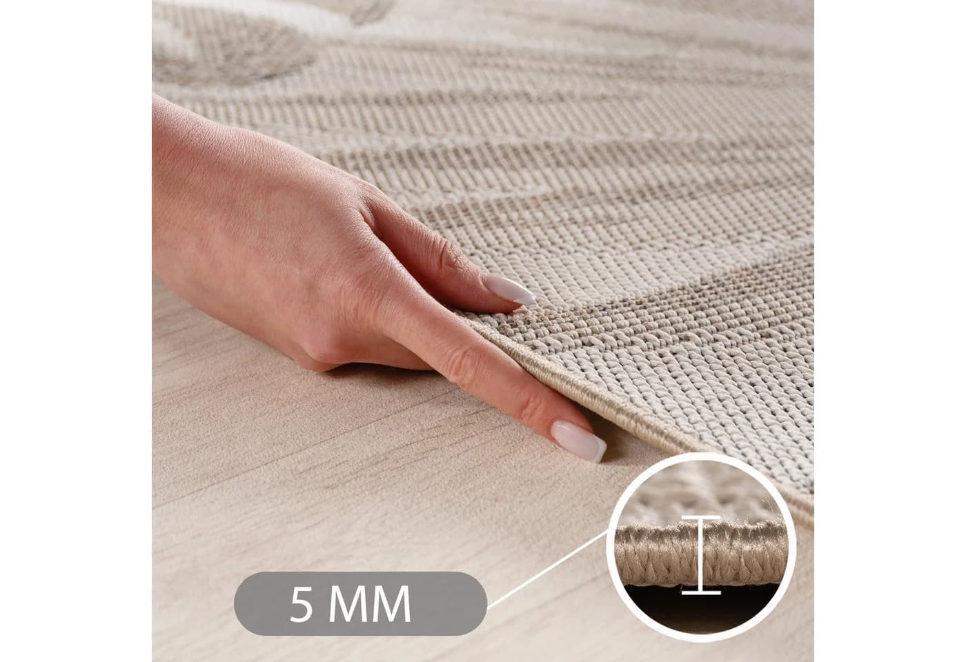 SIMPEX24 Outdoorteppich Boho Design Beige Wetterfest - Bild 3