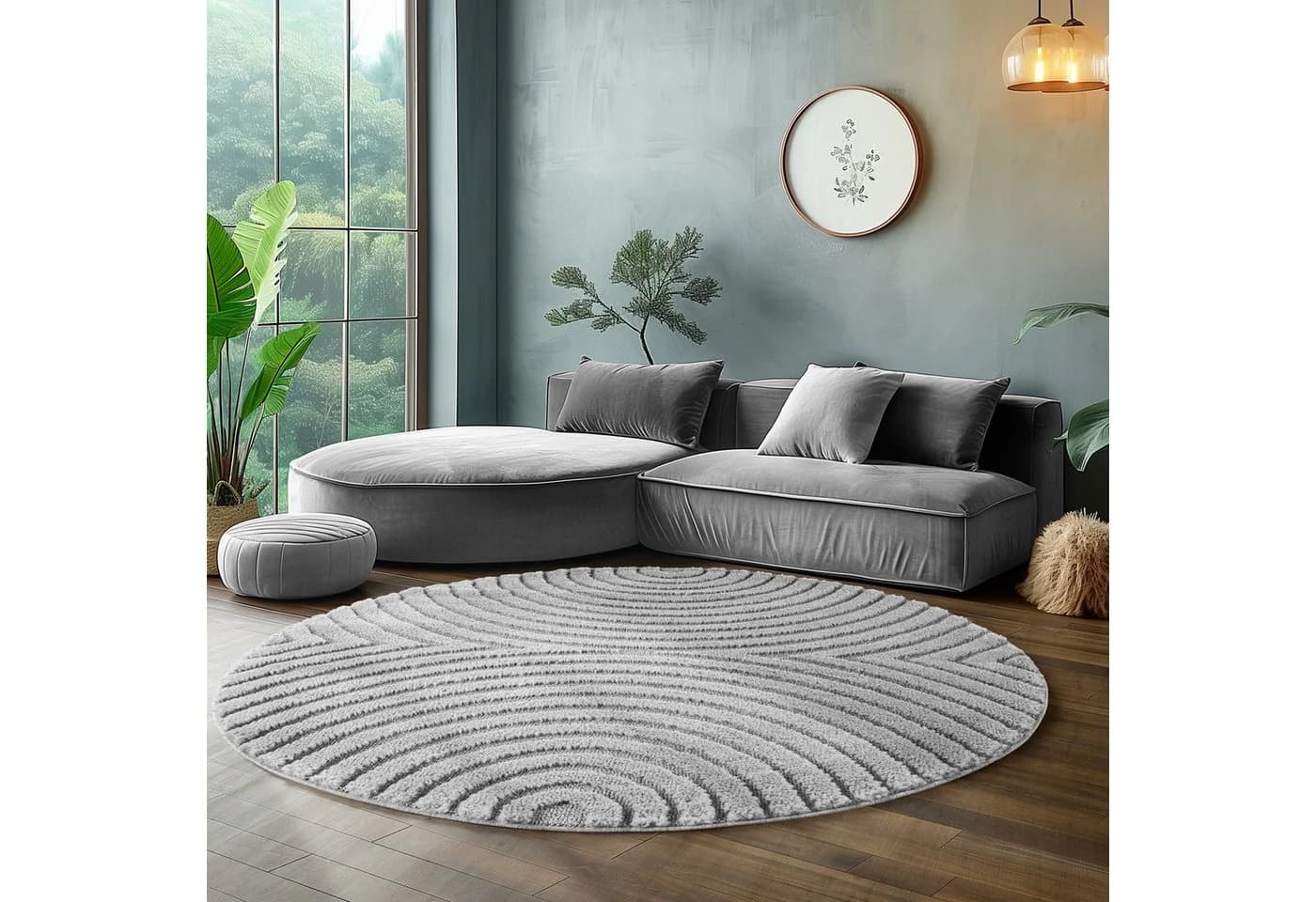 SIMPEX24 Designteppich Boho Design Rund Teppich Wohnzimmer Schlafzimmer Gästezimmer - Bild 2