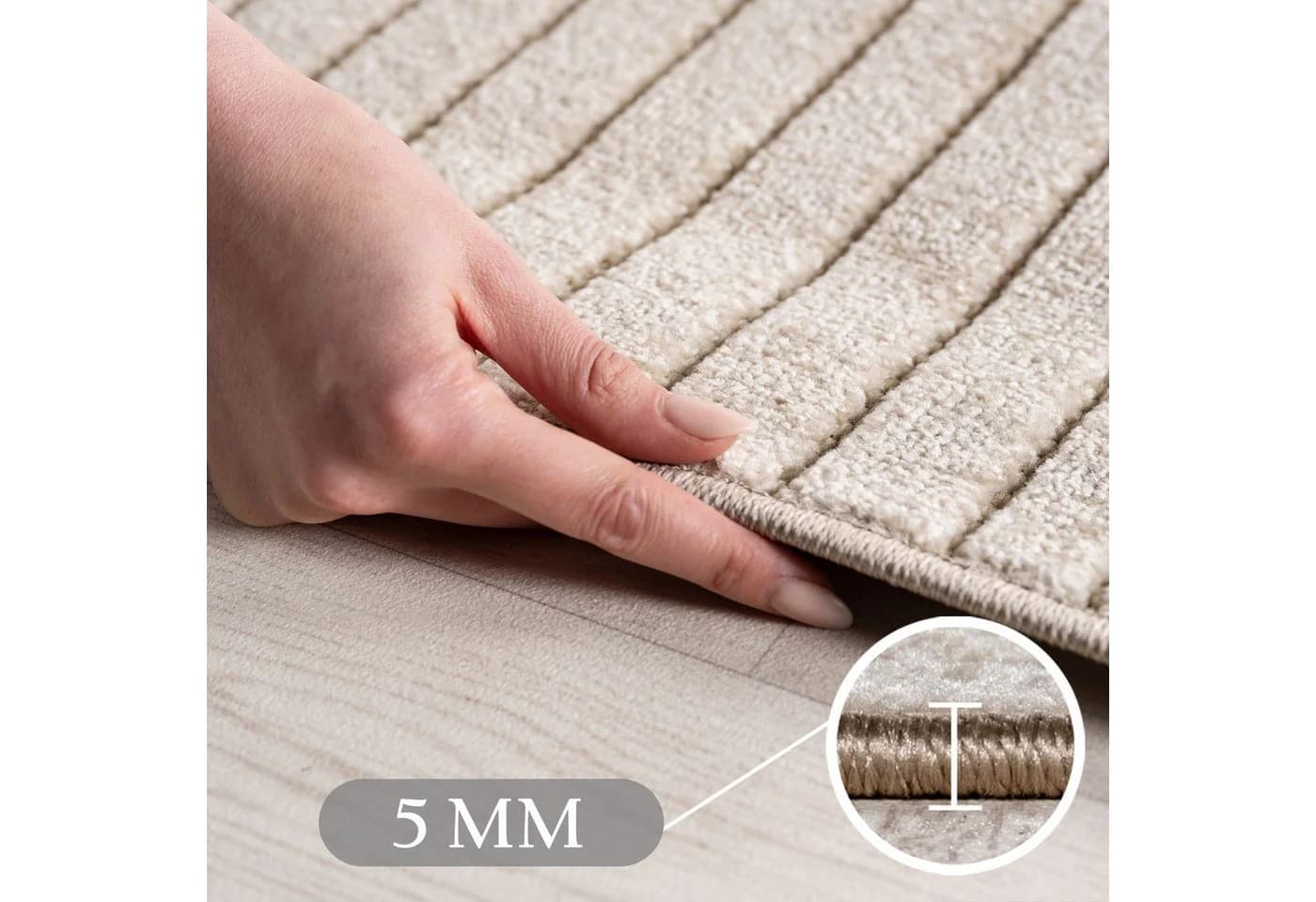 SIMPEX24 Outdoorteppich Rund Beige/Braun 3D Design Wetterfest - Bild 5