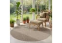 SIMPEX24 Outdoorteppich Skandinavischer 3D Design Rund Beige Bild 1