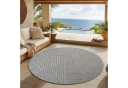 SIMPEX24 Outdoorteppich Rund Grau-Silber Skandinavisches Design Bild 3