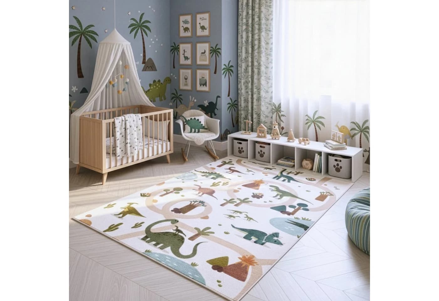 SIMPEX24 Teppich Bunte Dino Welt Rechteckig Kinderzimmer - Bild 2