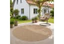 SIMPEX24 Outdoorteppich Rund Beige Wetterfest Bild 2