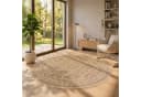 SIMPEX24 Outdoorteppich Ethno Rund Braun Wetterfest Bild 1