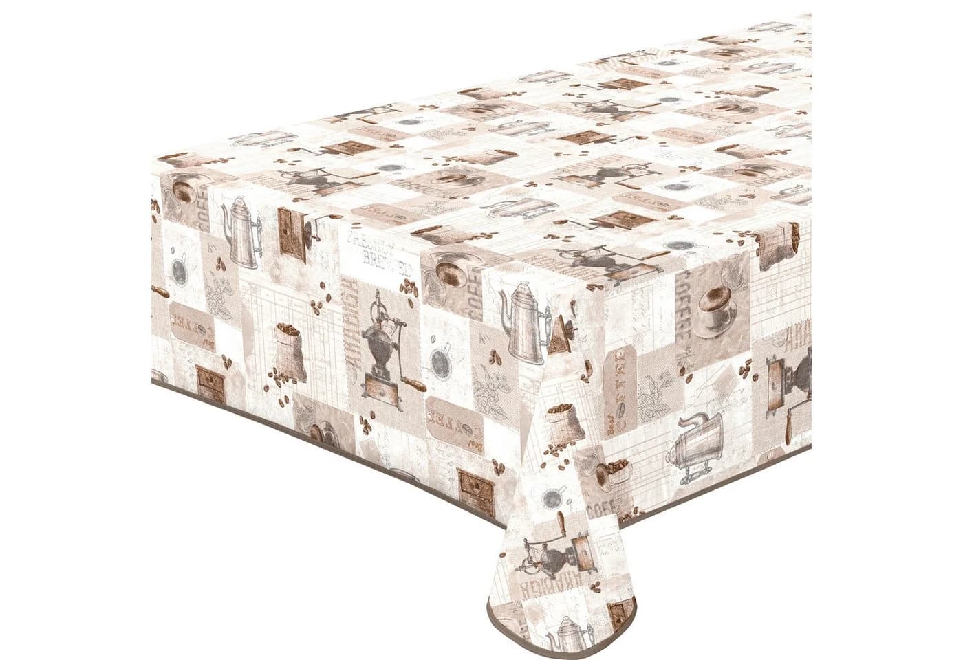 Peyer Syntex Wachstuch Tischdecke Karo Beige/Braun
