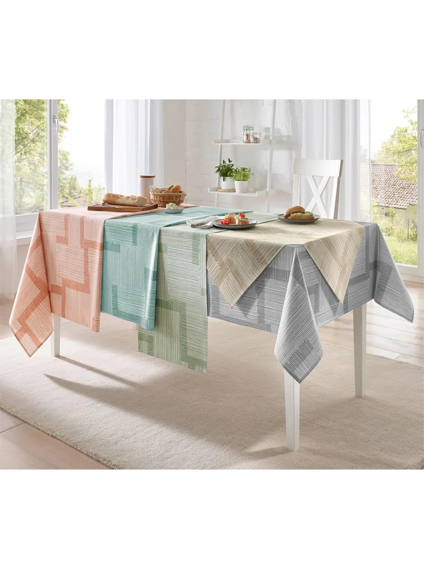 Tischdecke Gr. 4 Apricot-Weiß Bedruckt