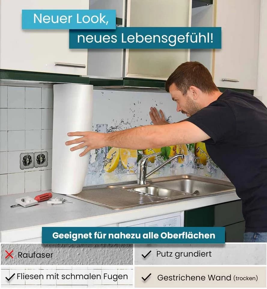 MyMaxxi Küchenrückwand Mauer Natursteine Selbstklebend Spritzschutz - Bild 5