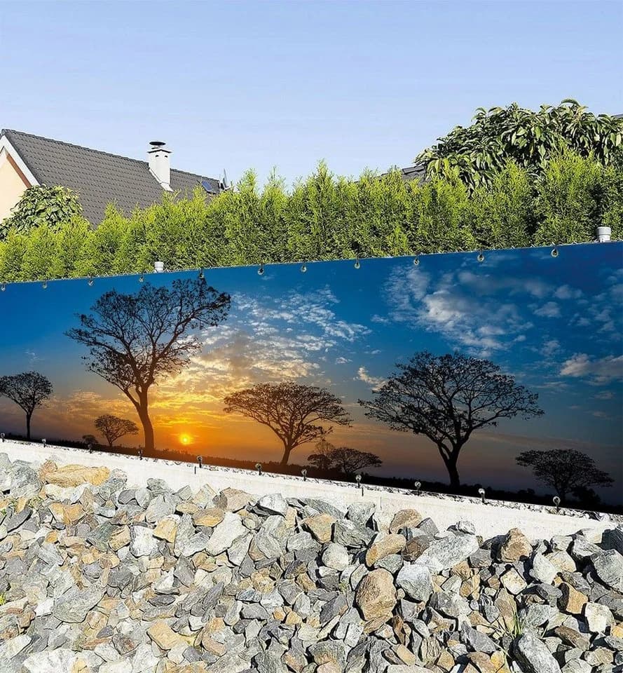 MyMaxxi Sichtschutzzaunmatten Zaunbanner Dämmerung am See - Bild 2