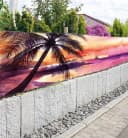 MyMaxxi Zaunbanner Sonnenuntergang Strand Sichtschutz Rosa Polyester Bild 1