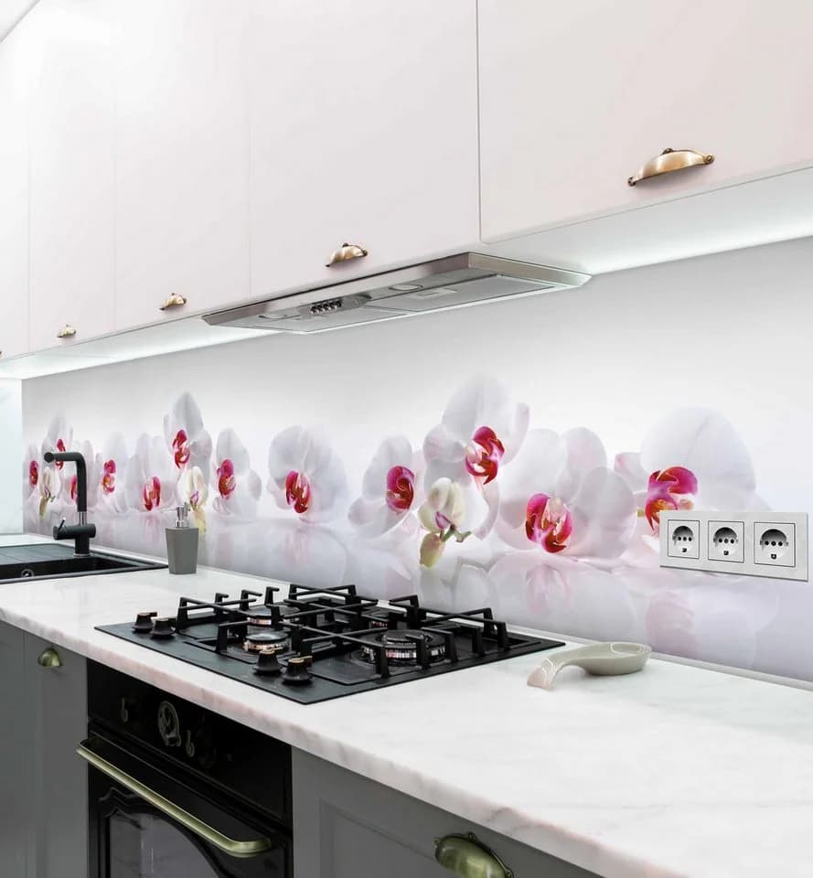 MyMaxxi Küchenrückwand selbstklebend Orchidee Weiß Spritzschutz