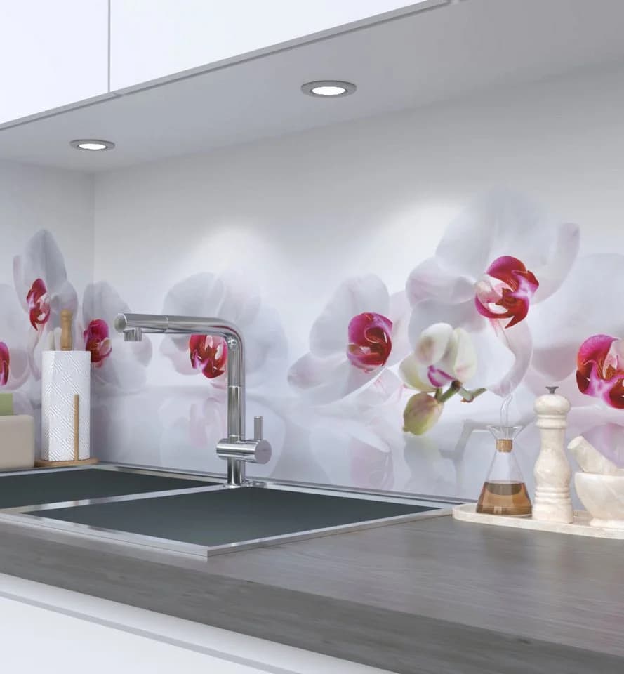 MyMaxxi Küchenrückwand selbstklebend Orchidee Weiß Spritzschutz - Bild 2