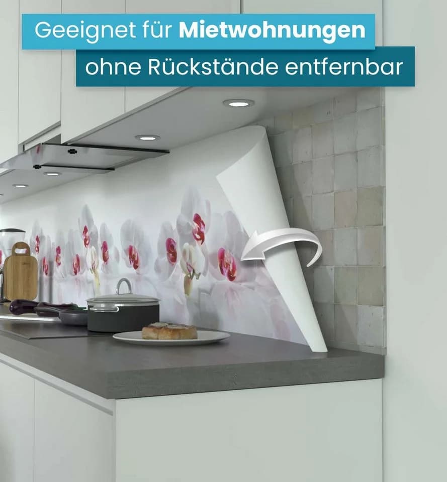 MyMaxxi Küchenrückwand selbstklebend Orchidee Weiß Spritzschutz - Bild 3