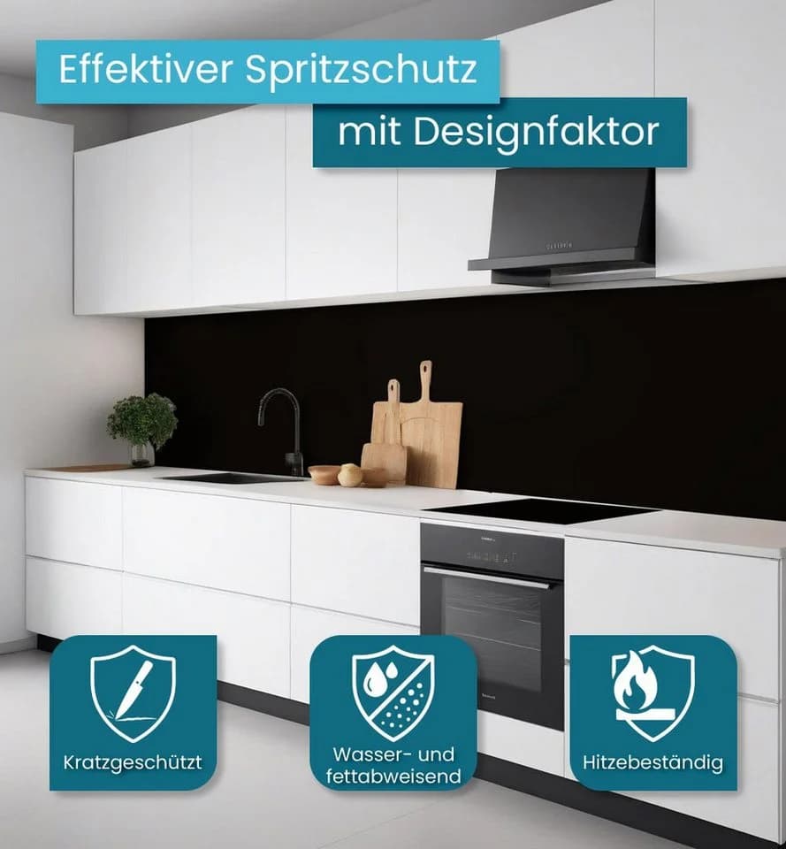 MyMaxxi Küchenrückwand selbstklebend Tiefschwarz