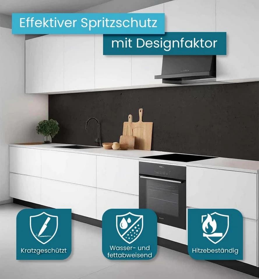 MyMaxxi Küchenrückwand Steinstruktur-Optik Schwarz Selbstklebend