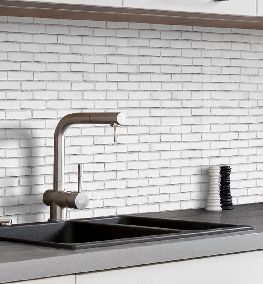 MyMaxxi Küchenrückwand Selbstklebend Weiße Ziegelsteine Mauer-Design - Bild 2