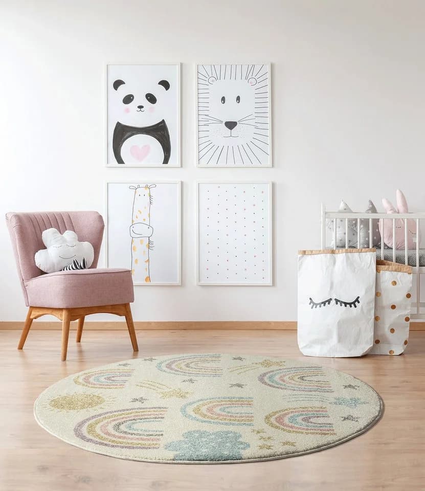 THE CARPET Beat Kids Kinderteppich beige rund 120cm - Bild 2