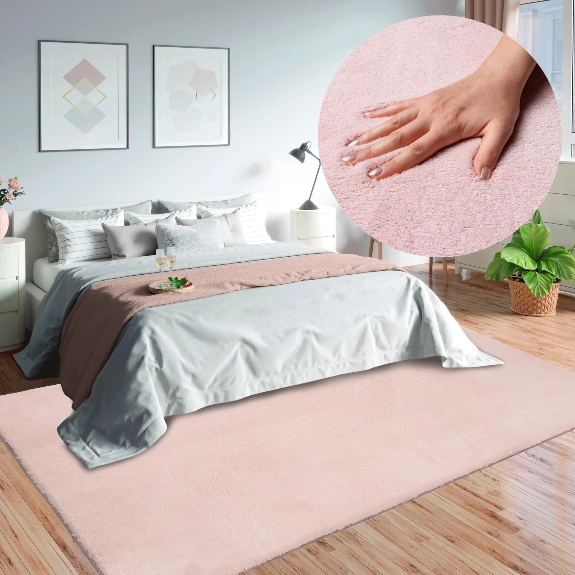 MERINOS Kunstfellteppich Loft 37 Rosa Blush