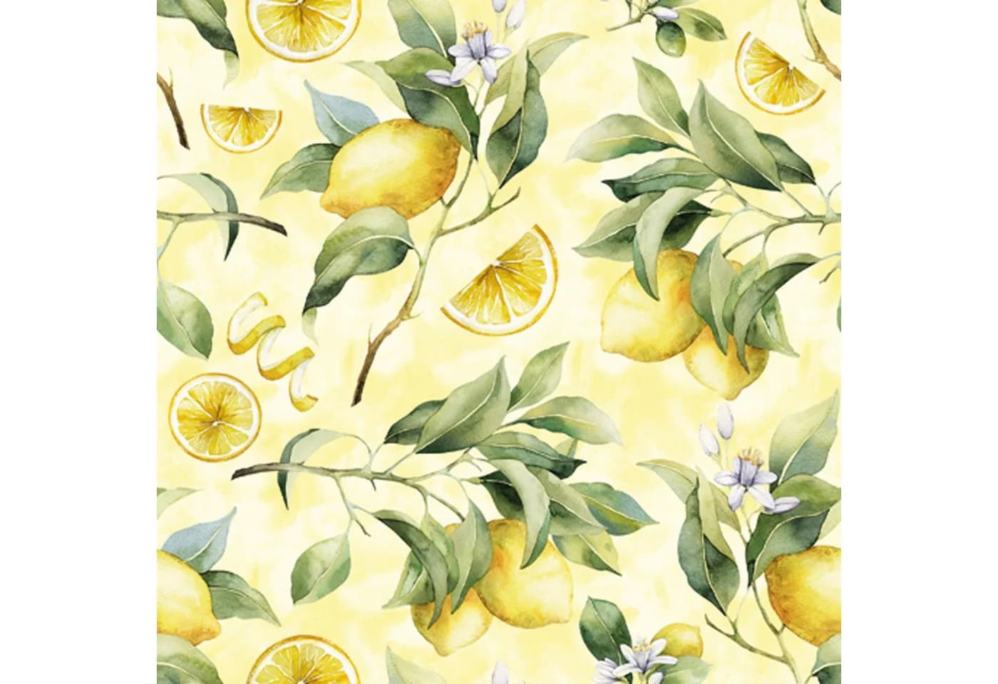 ti-flair Papierserviette 3-lagig Zitronenmotiv 33x33cm Gelb/Grün