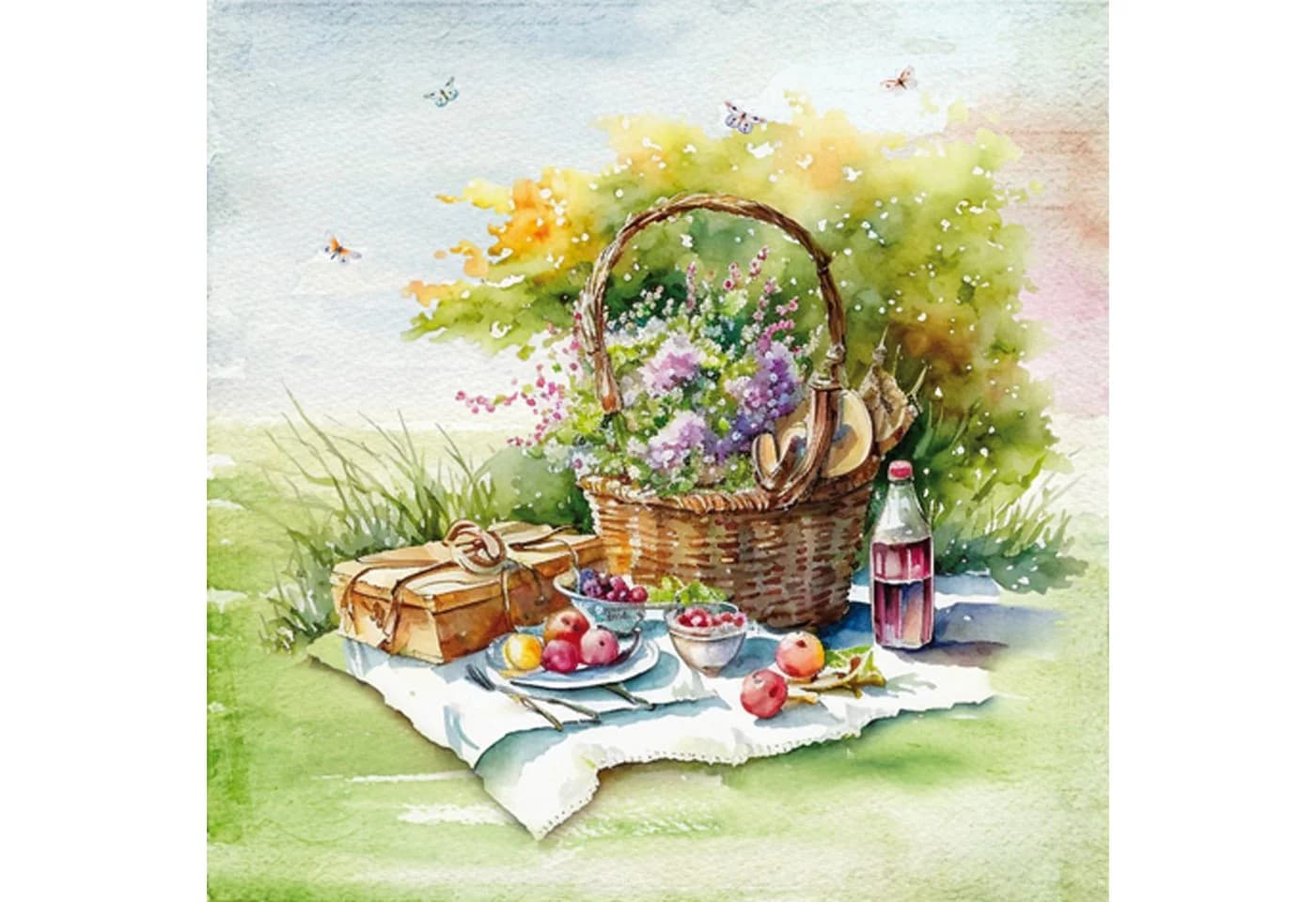 ti-flair Papierserviette 3-lagig Picknick Motiv Bunt 20 Stück