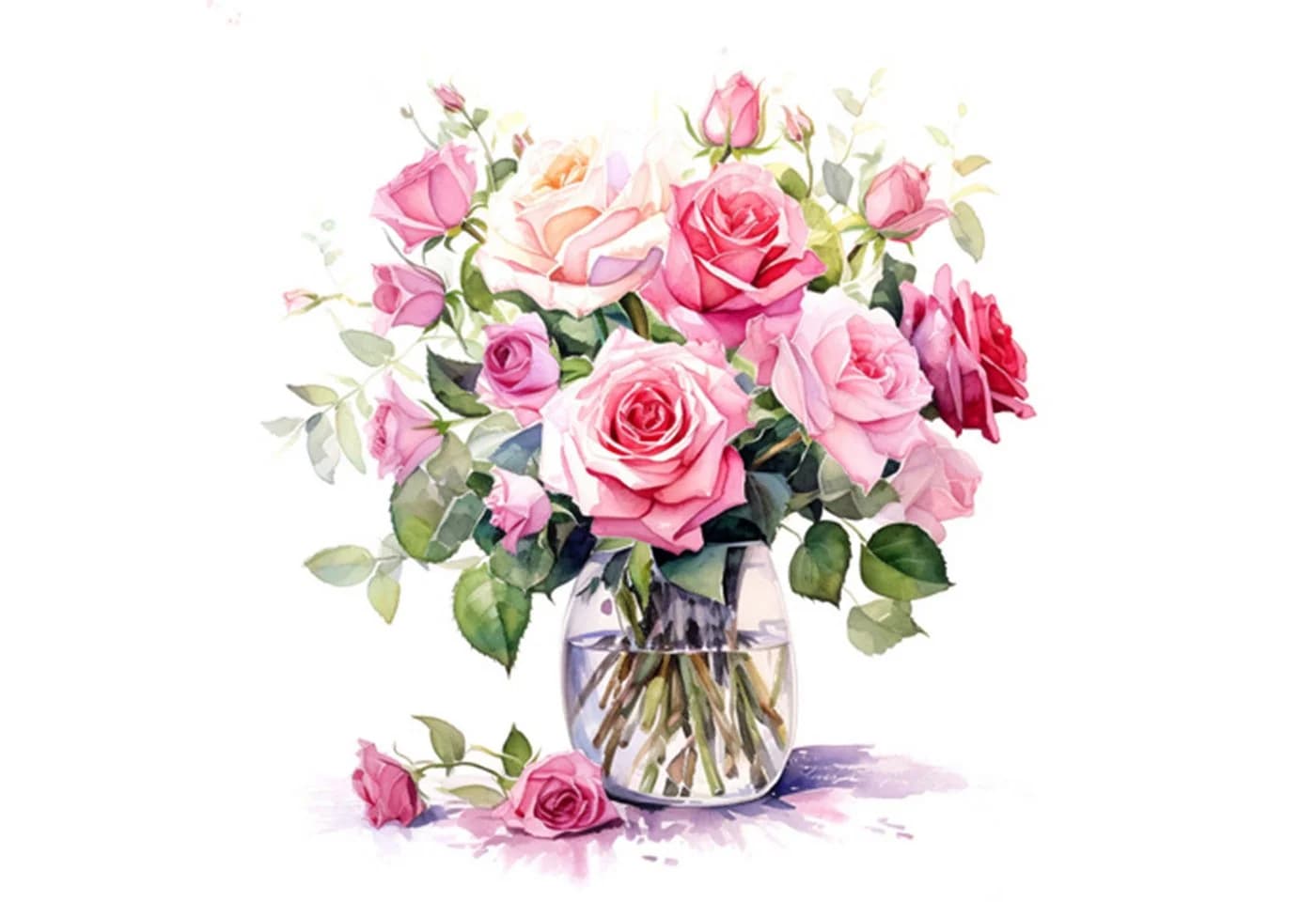 ti-flair Papierserviette 3-lagig Rosenmotiv Rosa 20 Stück