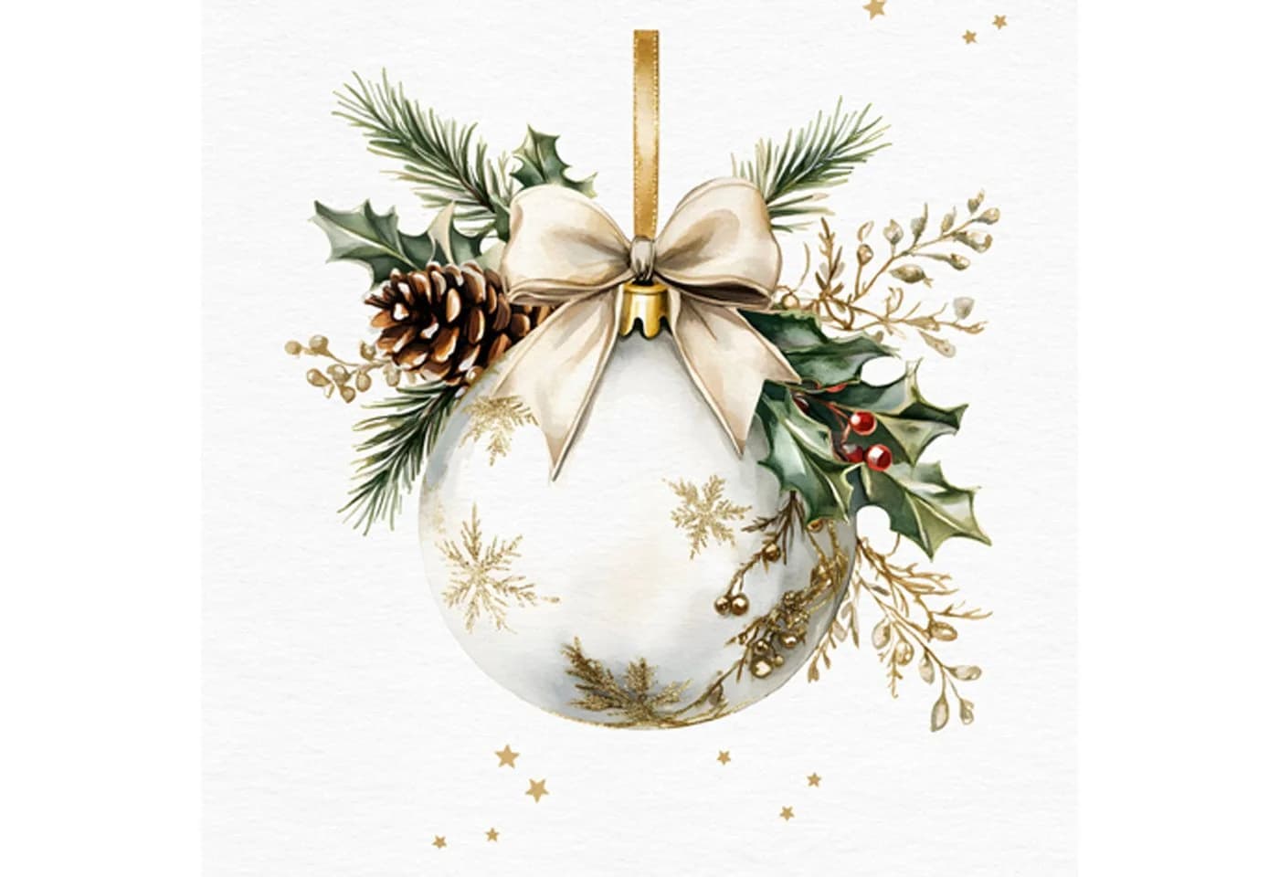 ti-flair Papierserviette 3-lagig Weihnachtskugel Motiv 33x33cm 20 Stk.