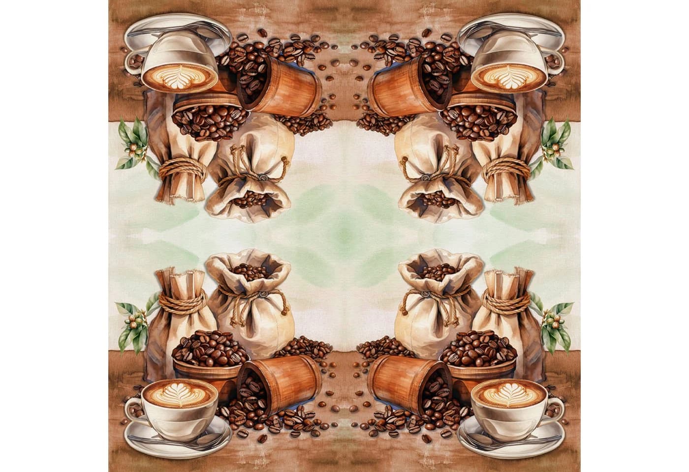 ti-flair Papierserviette 3-lagig Kaffee-Motiv Braun Beige 33x33cm 20 Stück