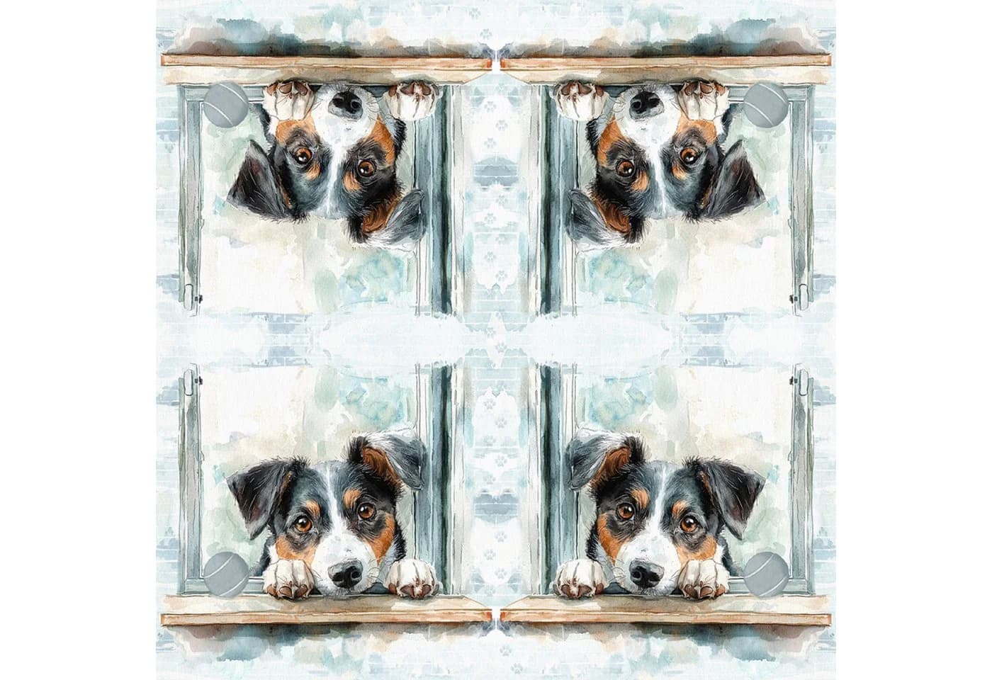 ti-flair Papierserviette 3-lagig 33x33cm Hund am Fenster Motiv 20 Stück
