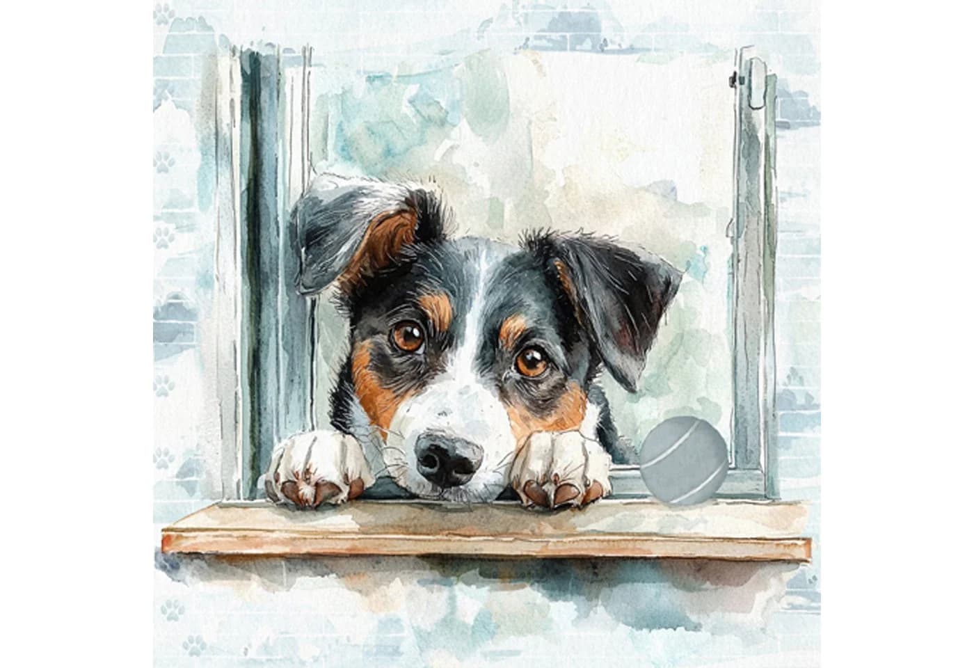ti-flair Papierserviette 3-lagig 33x33cm Hund am Fenster Motiv 20 Stück - Bild 2